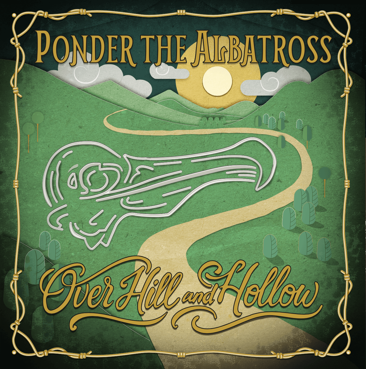 Over Hill & Hollow album artwork by Ponder the Albatross